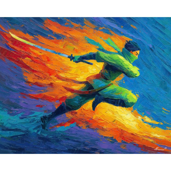 naruto, palette knife, oil painting, impasto, textured surface, artwork, expressive, modern, creative, visual art, illustration, bold colors, painterly, contemporary, graphic, conceptual