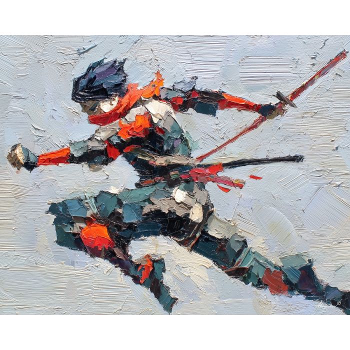 naruto, palette knife, oil painting, impasto, textured surface, artwork, expressive, modern, creative, visual art, illustration, bold colors, painterly, contemporary, graphic, conceptual