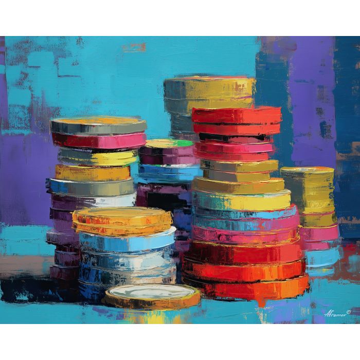 money, palette knife, oil painting, impasto, textured surface, artwork, expressive, modern, creative, visual art, illustration, bold colors, painterly, contemporary, graphic, conceptual