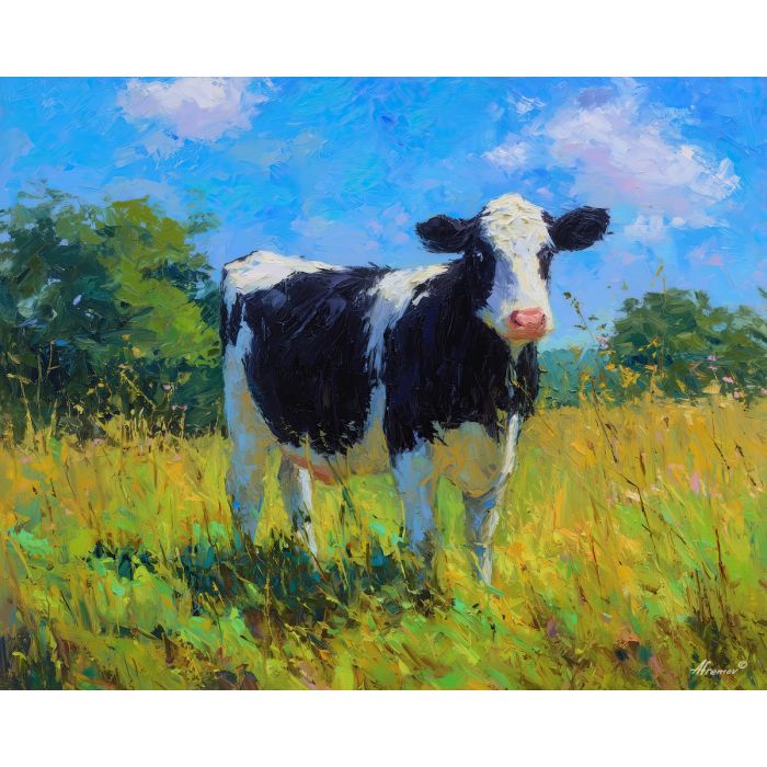 cow, palette knife, oil painting, impasto, textured surface, artwork, expressive, modern, creative, visual art, illustration, bold colors, painterly, contemporary, graphic, conceptual
