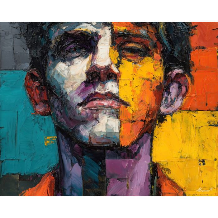 monkey, palette knife, oil painting, impasto, textured surface, modern art, symbolic, expressive, visual art, creative, painterly, bold colors, contemporary, conceptual, illustrative, abstract