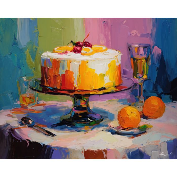 cake, palette knife, oil painting, impasto, textured surface, artwork, expressive, modern, creative, visual art, illustration, bold colors, painterly, contemporary, graphic, conceptual