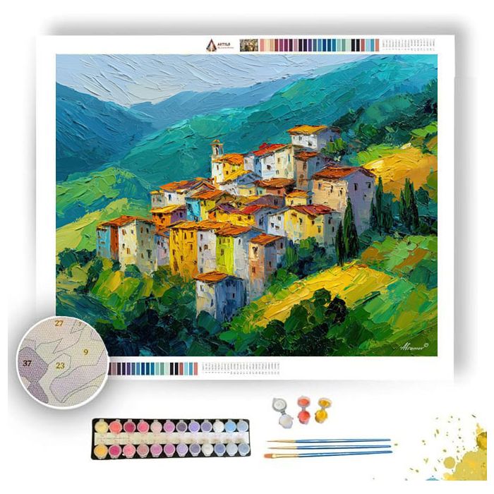 SUNLIT VILLAGE - Paint by Numbers Full Kit