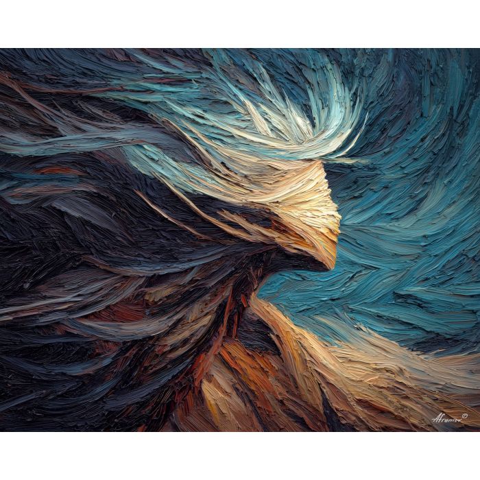 hair, palette knife, oil painting, impasto, textured surface, modern art, symbolic, expressive, visual art, creative, painterly, bold colors, contemporary, conceptual, illustrative, abstract