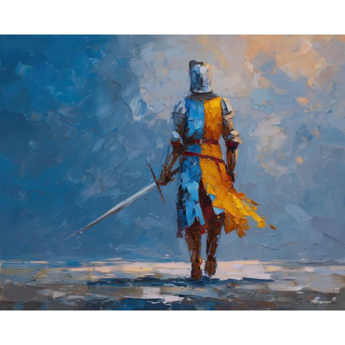 knight, palette knife, oil painting, impasto, textured surface, modern art, symbolic, expressive, visual art, creative, painterly, bold colors, contemporary, conceptual, illustrative, abstract