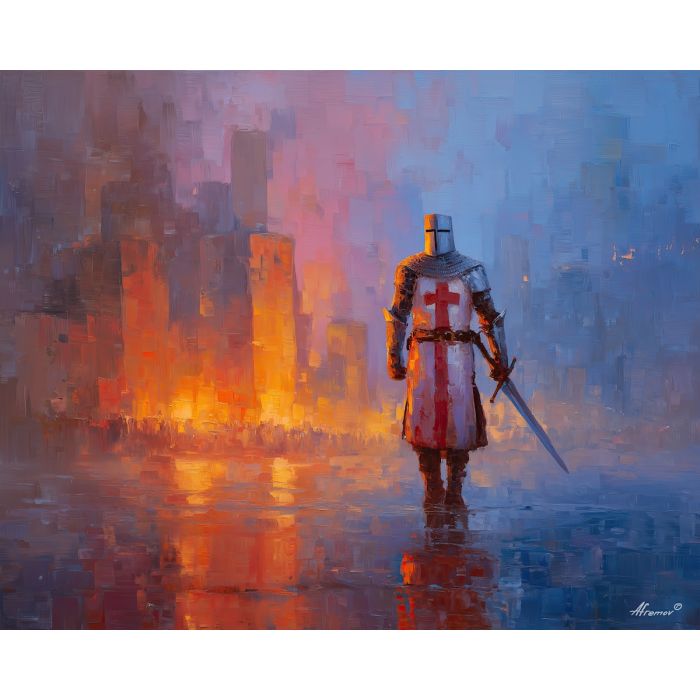 knight, palette knife, oil painting, impasto, textured surface, modern art, symbolic, expressive, visual art, creative, painterly, bold colors, contemporary, conceptual, illustrative, abstract