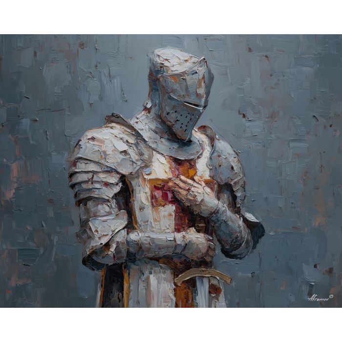 knight, palette knife, oil painting, impasto, textured surface, modern art, symbolic, expressive, visual art, creative, painterly, bold colors, contemporary, conceptual, illustrative, abstract
