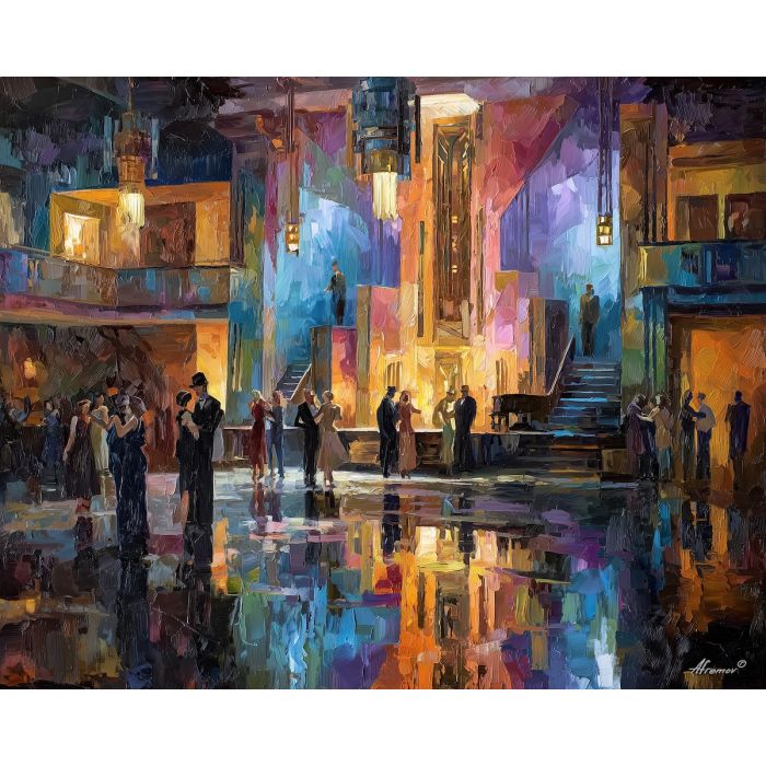 1920s, palette knife, oil painting, impasto, textured strokes, vivid colors, expressive art, modern painting, bold composition, dramatic light, color contrast, atmospheric, visual storytelling, contemporary art, creative, illustrative