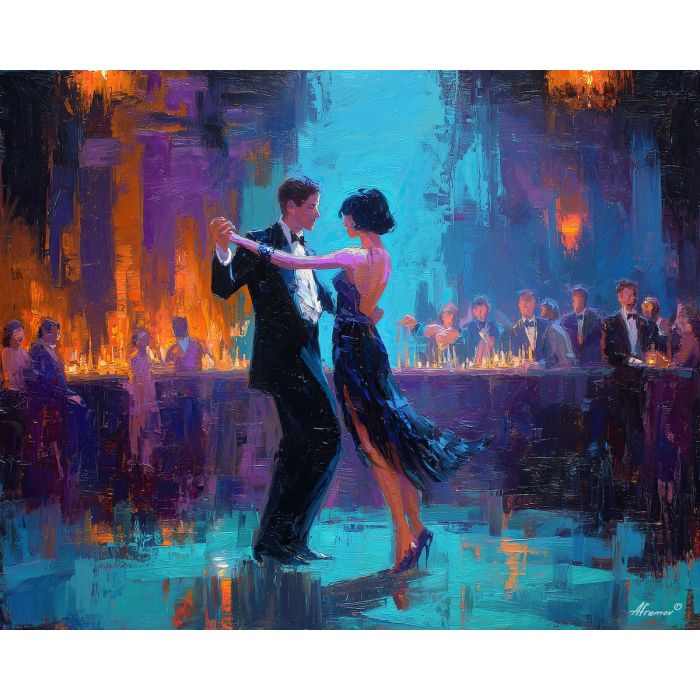 1920s, palette knife, oil painting, impasto, textured strokes, vivid colors, expressive art, modern painting, bold composition, dramatic light, color contrast, atmospheric, visual storytelling, contemporary art, creative, illustrative