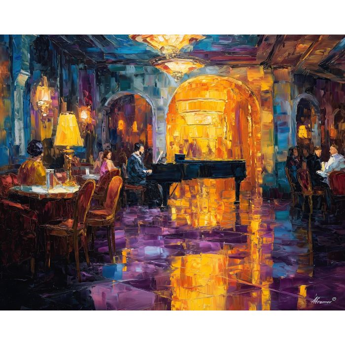 1920s, palette knife, oil painting, impasto, textured strokes, vivid colors, expressive art, modern painting, bold composition, dramatic light, color contrast, atmospheric, visual storytelling, contemporary art, creative, illustrative