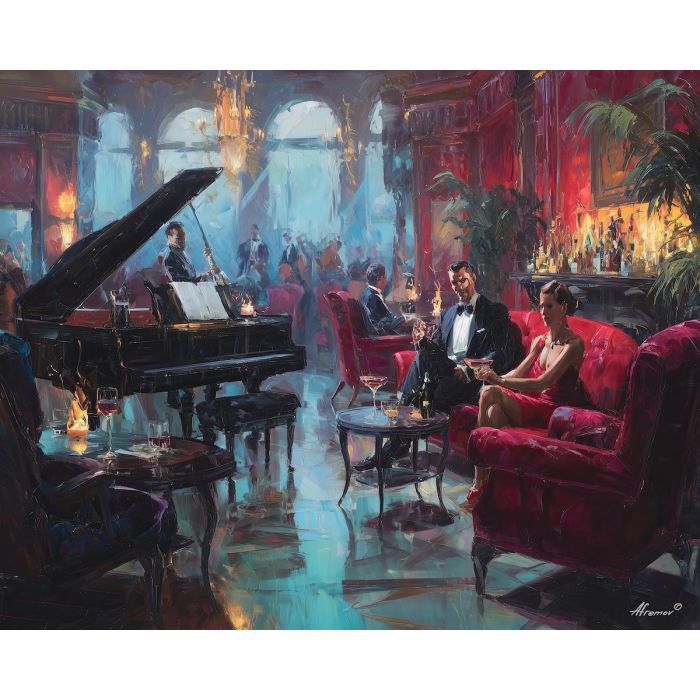 1920s, palette knife, oil painting, impasto, textured strokes, vivid colors, expressive art, modern painting, bold composition, dramatic light, color contrast, atmospheric, visual storytelling, contemporary art, creative, illustrative