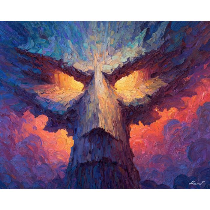 monster, palette knife, oil painting, impasto, textured strokes, vivid colors, expressive art, modern painting, bold composition, dramatic light, color contrast, atmospheric, visual storytelling, contemporary art, creative, illustrative