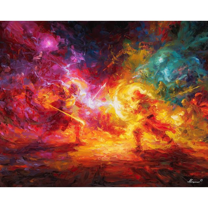 video, game, palette knife, oil painting, impasto, textured strokes, vivid colors, expressive art, modern painting, bold composition, dramatic light, color contrast, atmospheric, visual storytelling, contemporary art, creative, illustrative