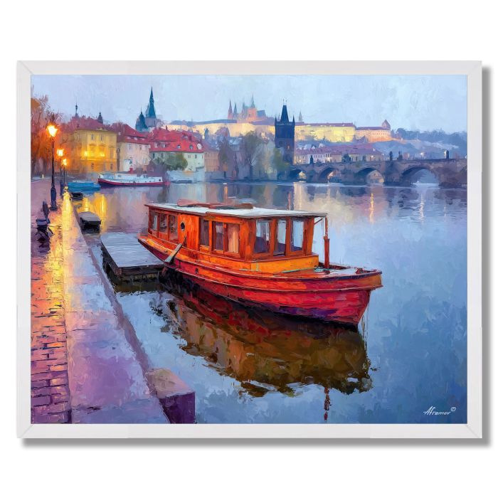 PRAGUE WOODEN BOAT AT - FRAMED
