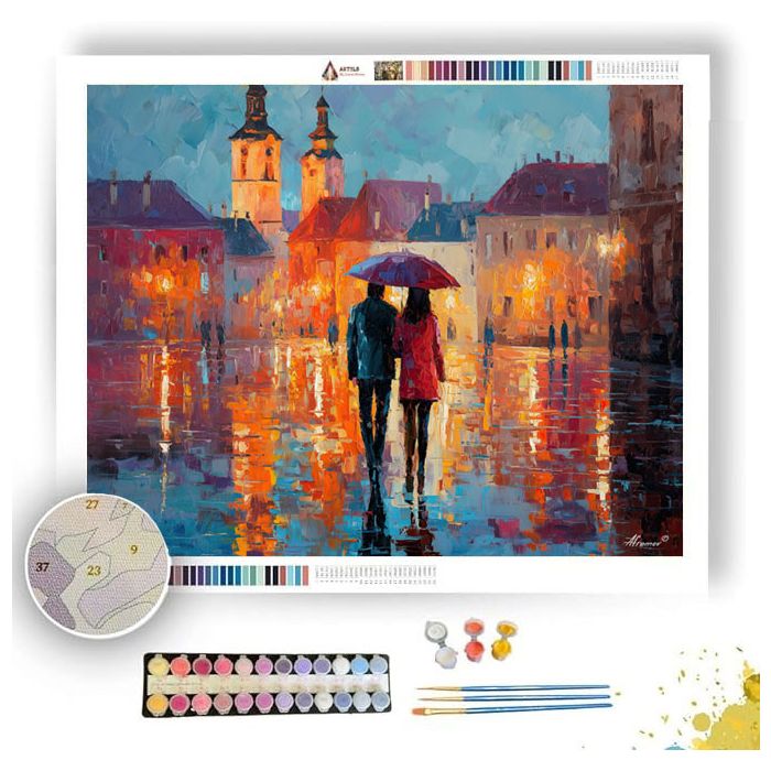 ZAGREB UMBRELLA COUPLE AFTER - Paint by Numbers Full Kit