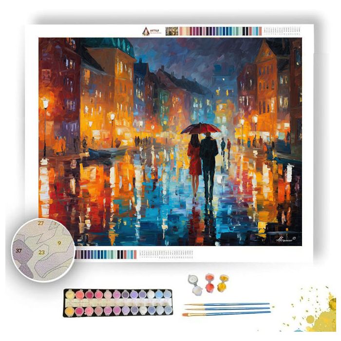 COPENHAGEN UMBRELLA COUPLE AFTER - Paint by Numbers Full Kit