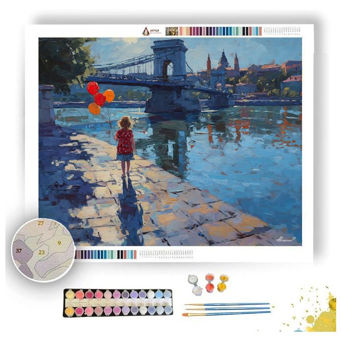 BUDAPEST CHILD WITH BALLOON - Paint by Numbers Full Kit