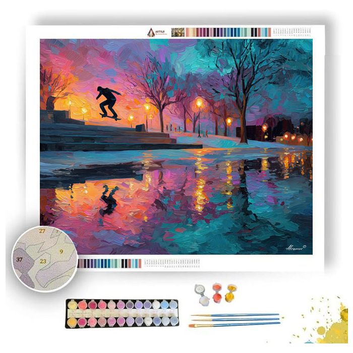 TORONTO SKATEBOARDER IN PARK - Paint by Numbers Full Kit