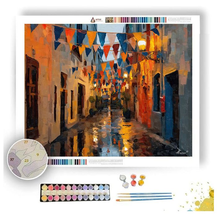 CAPE TOWN NARROW ALLEY FLAGS - Paint by Numbers Full Kit