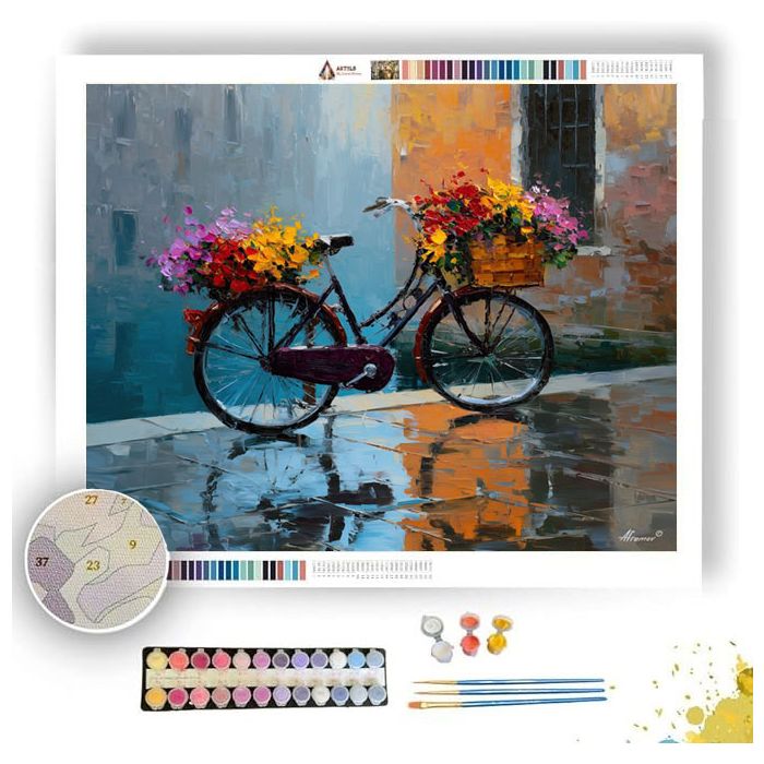 VENICE VINTAGE BICYCLE FLOWERS - Paint by Numbers Full Kit