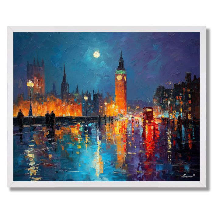 LONDON FULL MOON CITY - FRAMED