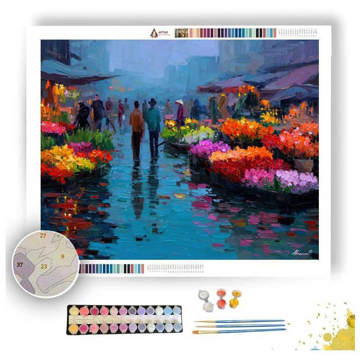 SAIGON FLOATING FLOWER MARKET - Paint by Numbers Full Kit