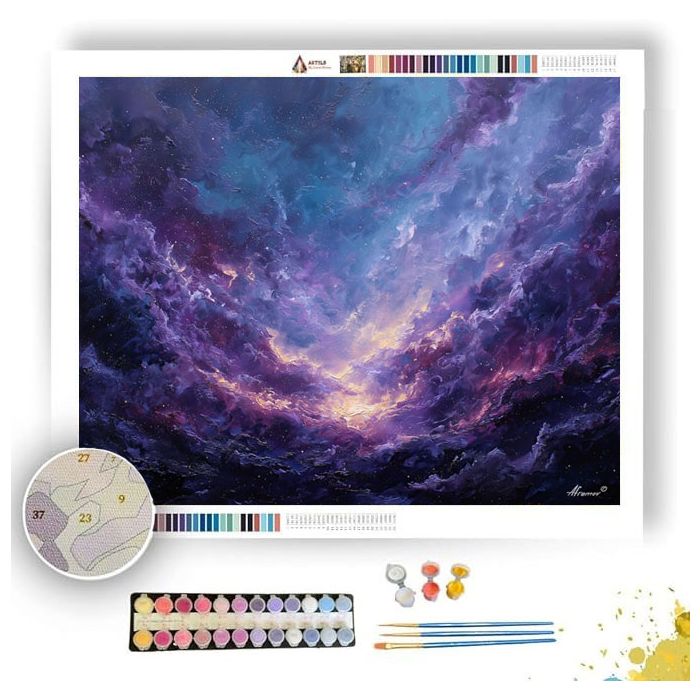 PURPLE NEBULA BLOOM - Paint by Numbers Full Kit