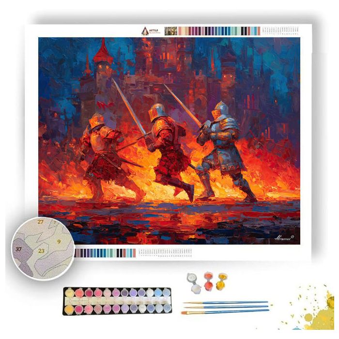 FIRELIGHT FORTRESS CLASH - Paint by Numbers Full Kit