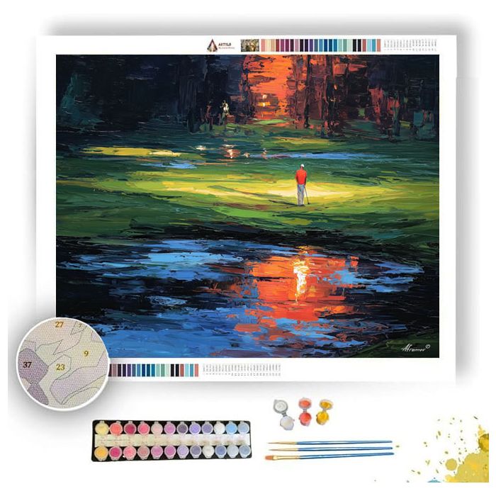 PUTT UNDER LANTERN LIGHT - Paint by Numbers Full Kit