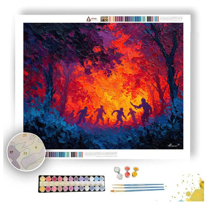 STORMLIT FOREST AMBUSH - Paint by Numbers Full Kit