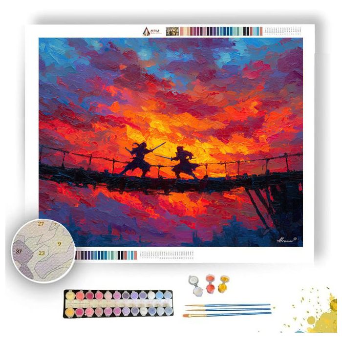 SKYBRIDGE DUEL AT DUSK - Paint by Numbers Full Kit