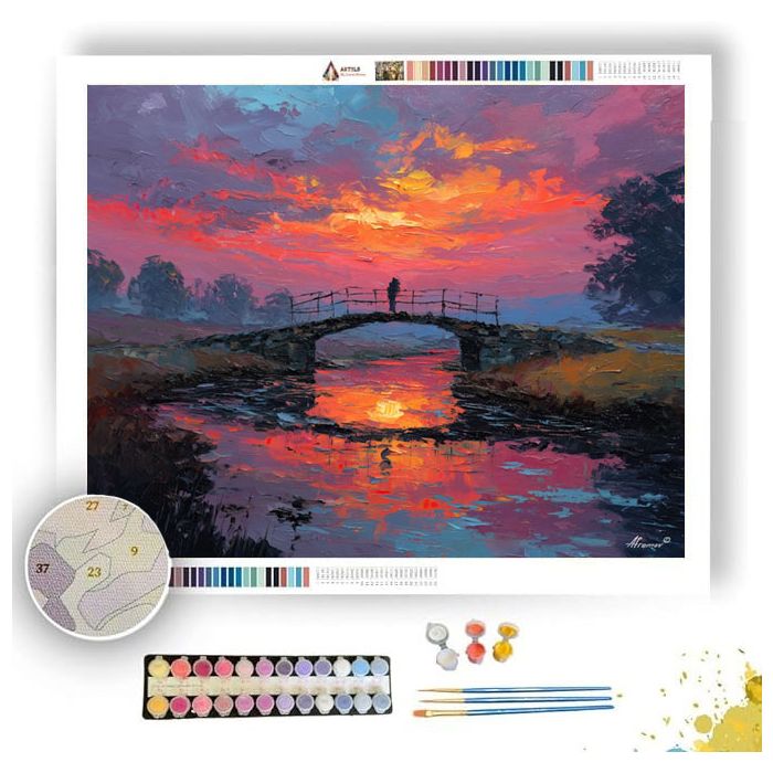 BRIDGE OVER FAIRWAY STREAM - Paint by Numbers Full Kit