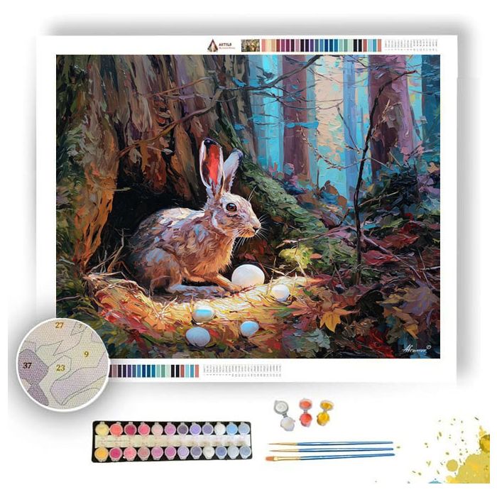 WOODLAND HARE WITH EGGS - Paint by Numbers Full Kit