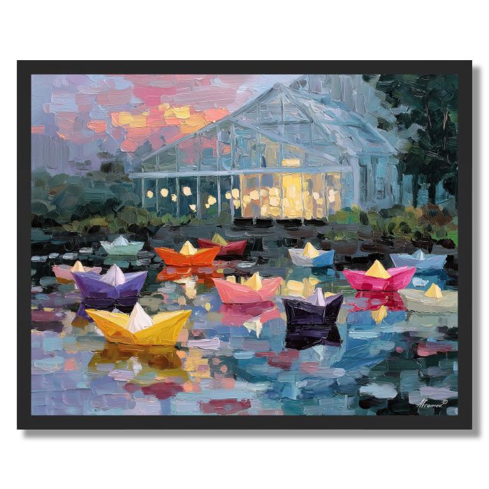 UNDER MUSHROOM HOUSE RIBBONS - FRAMED