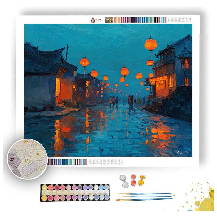 THE LANTERNS THROUGH SUNBREAK - Paint by Numbers Full Kit