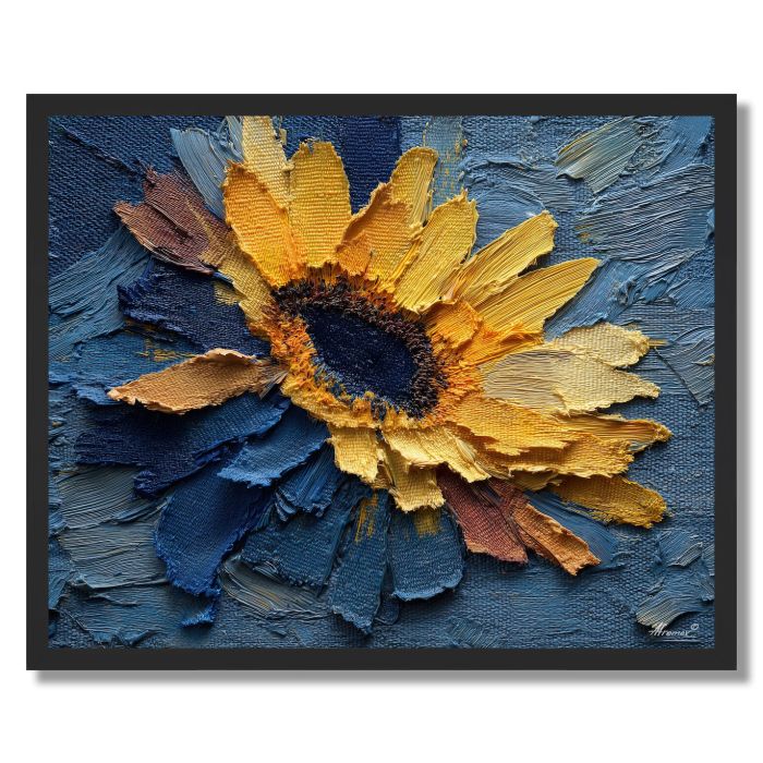 SUNFLOWER PATCHWORK - FRAMED