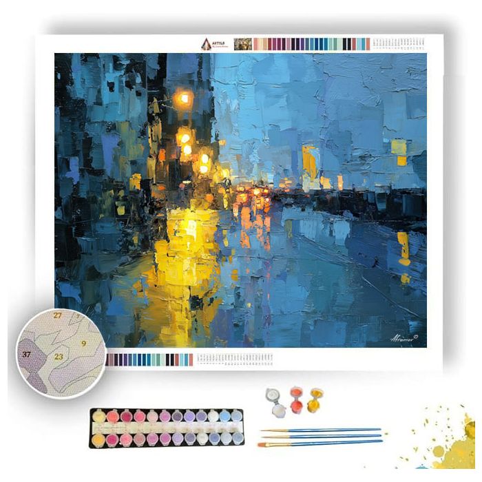 MOONLIT STREETLIGHT HUSH - Paint by Numbers Full Kit
