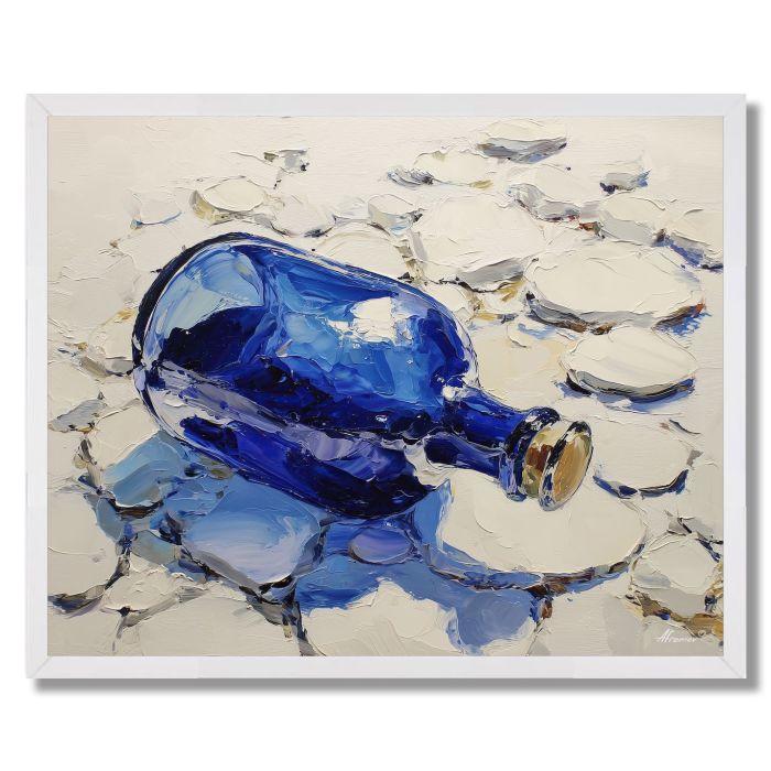 BOTTLE MARBLE DRIFT - FRAMED