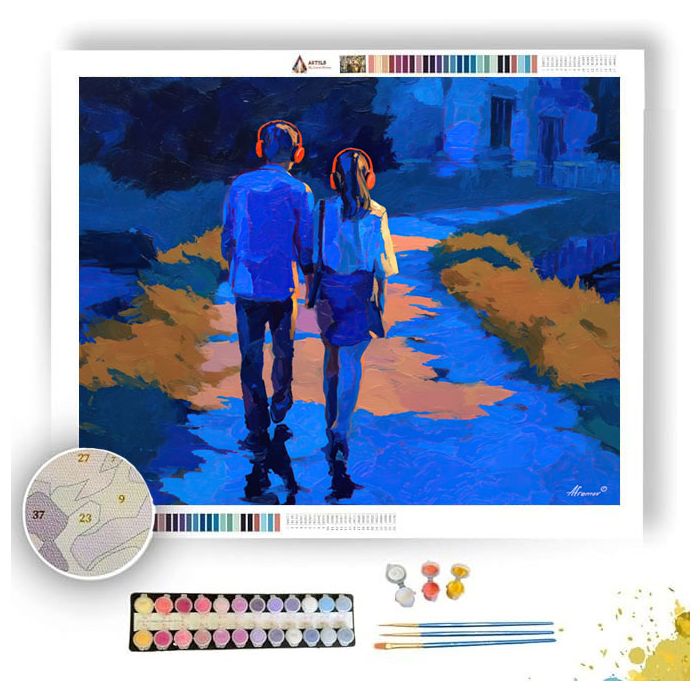 SILK HEADPHONES GLOW - Paint by Numbers Full Kit