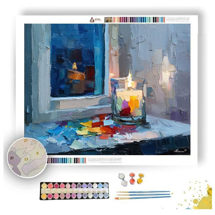 CANDLELIT HOUR WINDOW - Paint by Numbers Full Kit