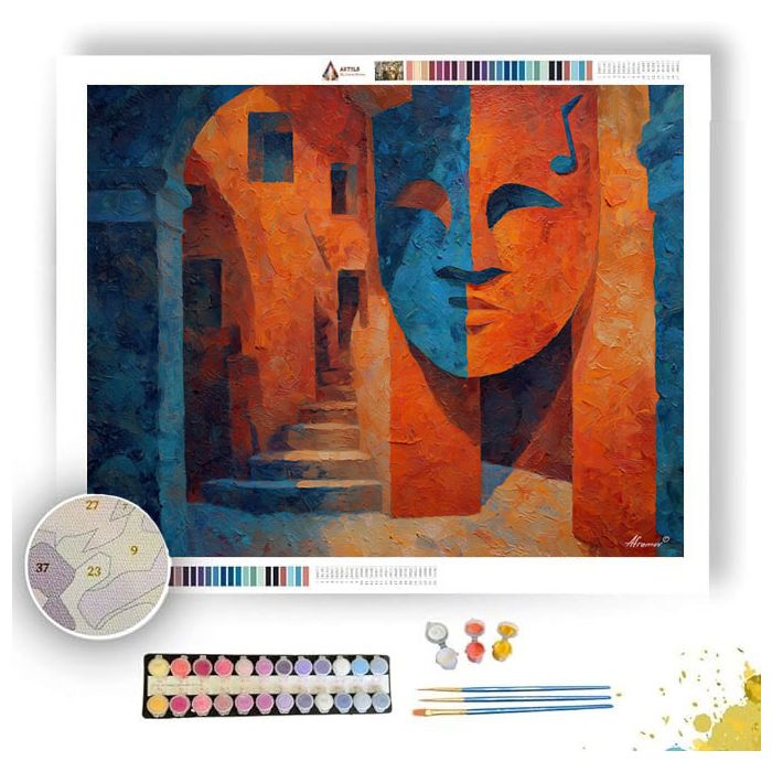 COURTYARD SAND VIEW - Paint by Numbers Full Kit