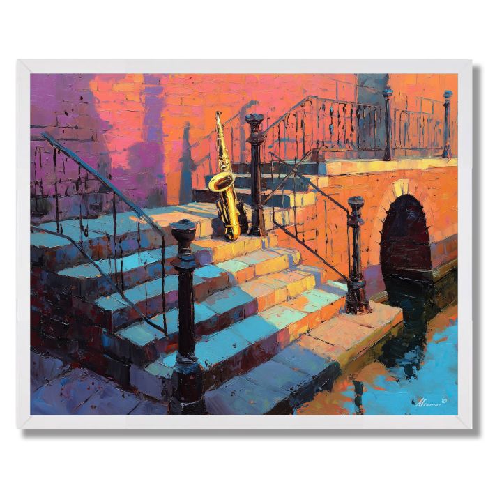 SUNLIT STEPS - FRAMED