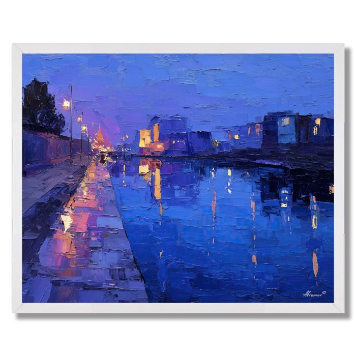 RIVERSIDE VIOLET HOUR - FRAMED
