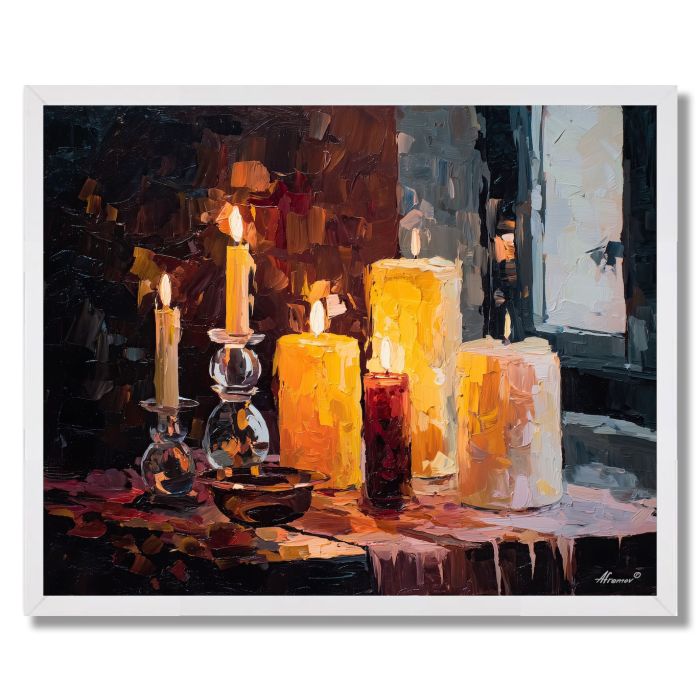 MARBLE CANDLELIT GLOW - FRAMED