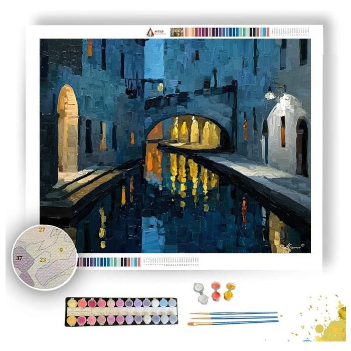 RIVER MOONLIT GLOW - Paint by Numbers Full Kit