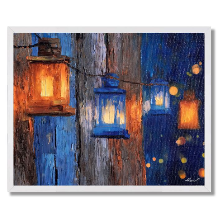 COBALT LANTERNS - FRAMED