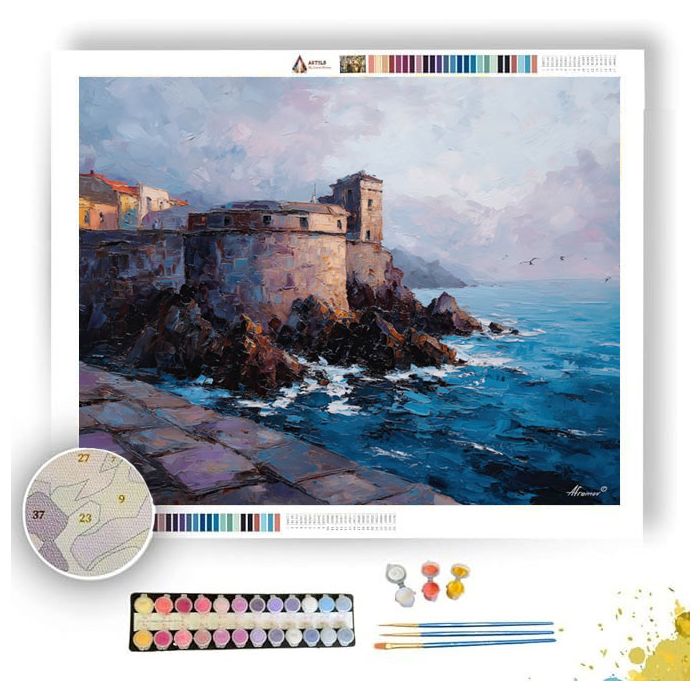 OLD FORT OVERLOOKING SEA - Paint by Numbers Full Kit
