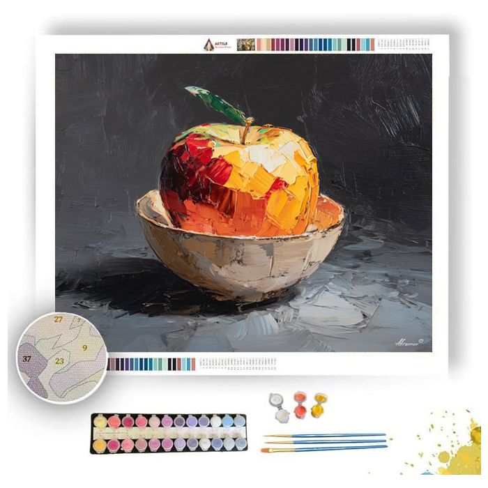 APPLE IN CERAMIC BOWL - Paint by Numbers Full Kit
