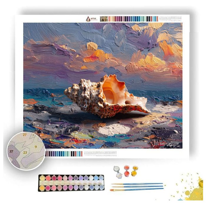 SHELL ON CORAL SAND - Paint by Numbers Full Kit