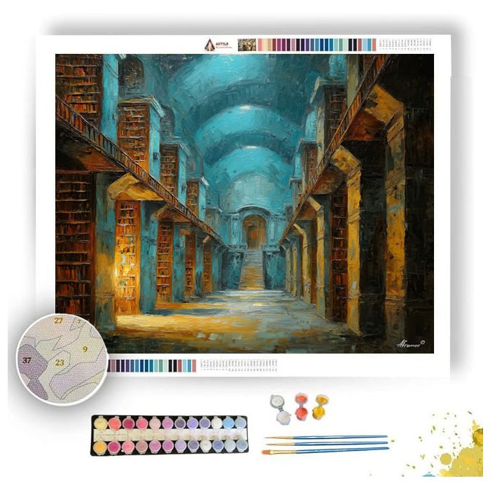 ANCIENT LIBRARY HALL - Paint by Numbers Full Kit